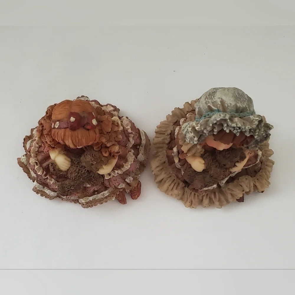 Vintage Resin Victorian Children with Teddy Bears Figurines